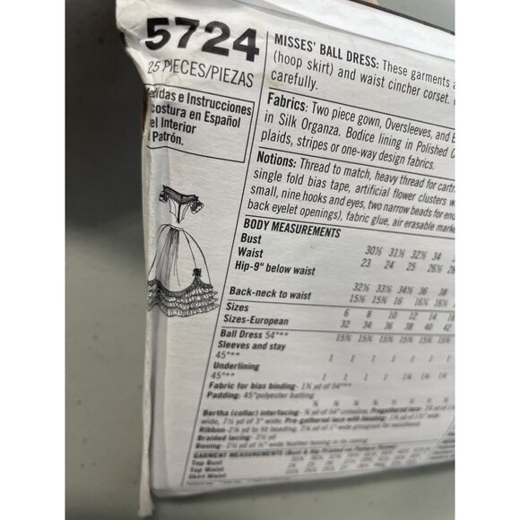 Simplicity 5724 Martha McCain Misses Gown Sewing Pattern HH Sizes 6-12 UNCUT - Picture 5 of 7